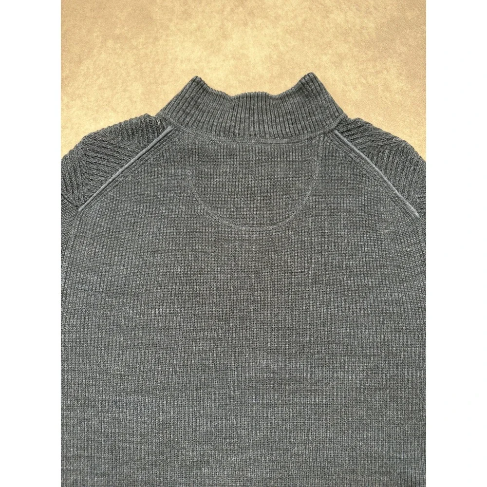 Tommy Bahama Mens XL Navy Blue Pima Cotton Diamond Knit 1/4 Zip Mock Sweater